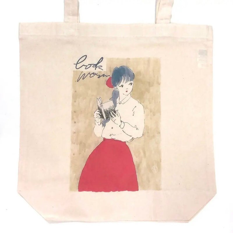 eco bag retro girl - กระเป๋าถือ - ผ้าฝ้าย/ผ้าลินิน 