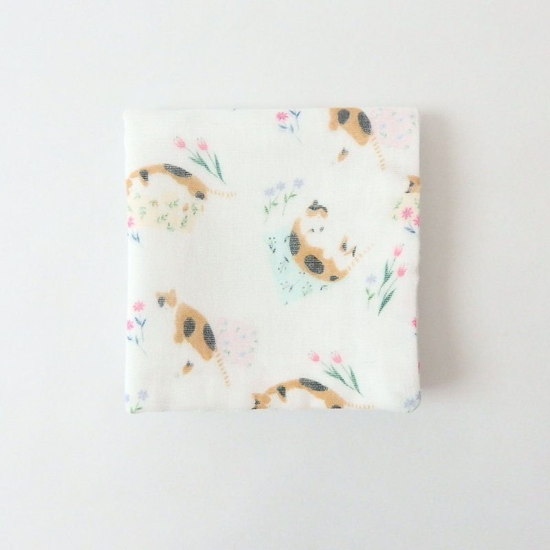 Calico cat gauze handkerchief - Handkerchiefs & Pocket Squares - Cotton & Hemp Khaki