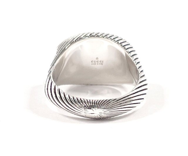 GUCCI グッチ　オープンバンド　リング　指輪　14号　シルバー　ユニセックス GUCCI グッチ オープンバンド リング 指輪 14号 シルバー ユニセックス