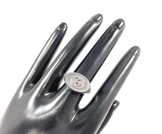 日本直送 中古美品】14号 グッチ GUCCI リング・指輪 ダブルG ツイスト