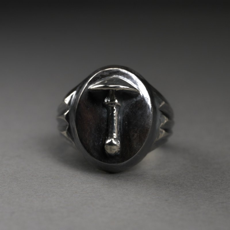 Acanthus signet ring - General Rings - Sterling Silver 