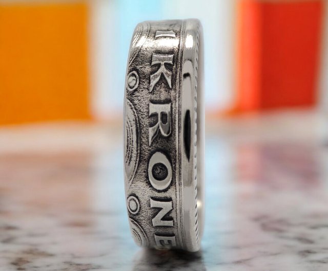 デンマーク 1クローネ コインリング、デンマーク リング レディース