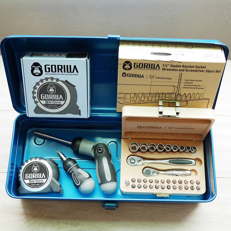 【Gorilla全公分捲尺超值組合】x【TRUSCO】Y350B寶藍色工具箱 - 其他 - 其他金屬 藍色