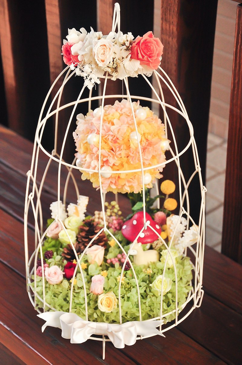 TO SEE A HEAVEN IN A WILD FLOWER│││Preserved flowers with BIRDCAGE - ตกแต่งต้นไม้ - พืช/ดอกไม้ 