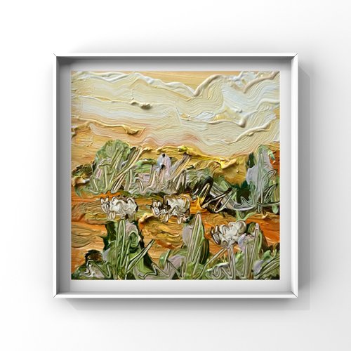 油絵トスカーナ風景 絵画 油絵 モリアーニ（イタリア） 「イタリア・トスカーナ風景