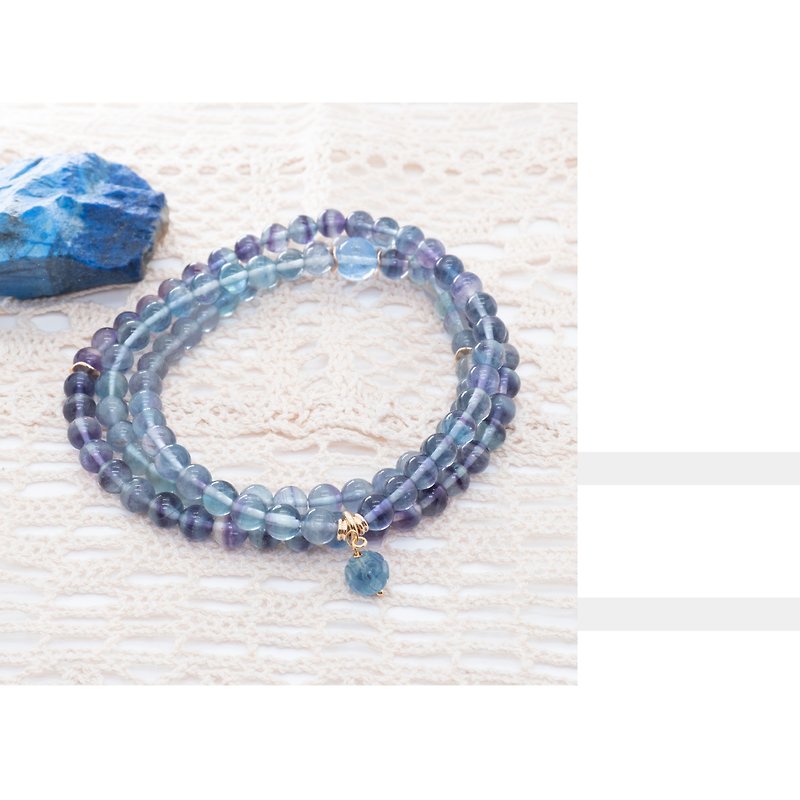 Zen | 108 Rosary, Stone, Blue Crystal Apothecary Mantra Crystal Rosary Crystal Prayer Beads - สร้อยข้อมือ - คริสตัล 