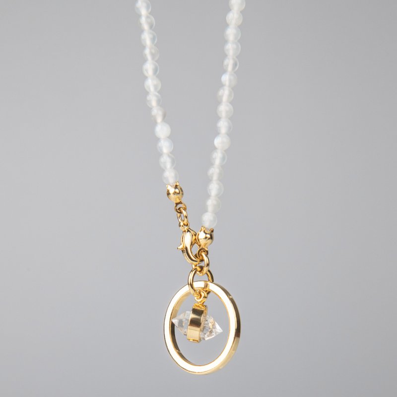 LUNAR moon light ore necklace - สร้อยคอ - คริสตัล 