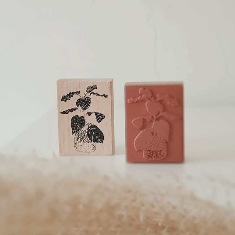 藤籃植物 - 印章/印台 - 木頭 