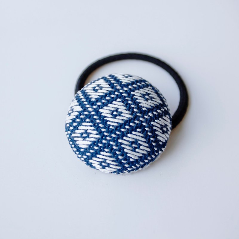 Hand embroidered scarf embroidery ancient and modern embroidery hair ring headwear accessories - Headbands - Cotton & Hemp Blue