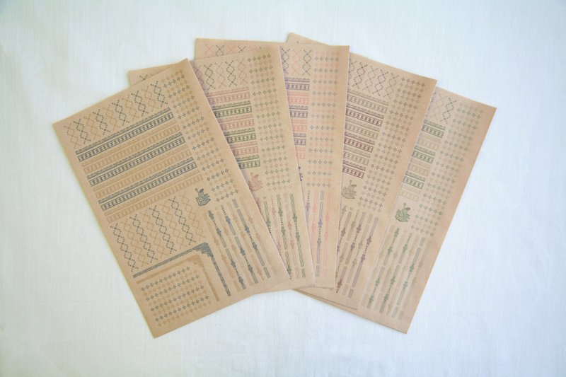 平袋 彩 retro pattern series　3入組　明治復古圖案　活版印刷 - 紅包袋/春聯 - 紙 卡其色