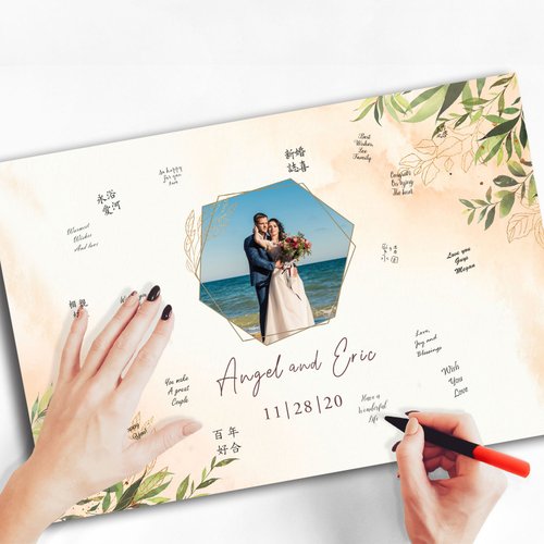 Mibao Design｜婚禮客製化商品 婚紗照 婚禮簽到 簽名簿 簽名綢 婚禮簽名板 簽名軸 結婚簽到本