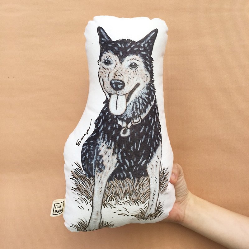 【客製化禮物】 Effy系列插畫: 寵物插畫抱枕 - 似顏繪/人像畫 - 其他材質 咖啡色