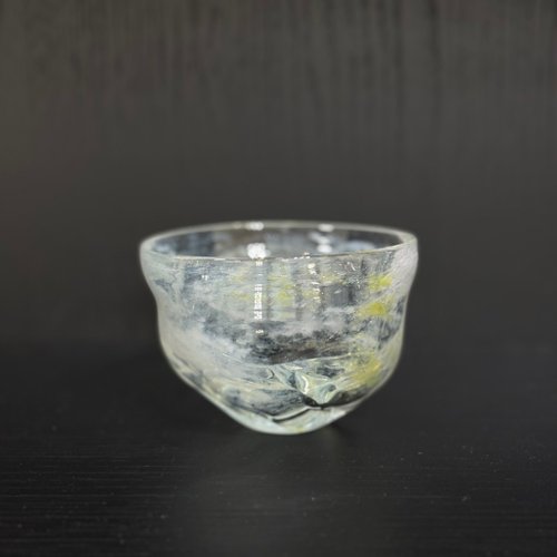 C.C.C. Glass Works 玻璃碗灰綠稜線造型