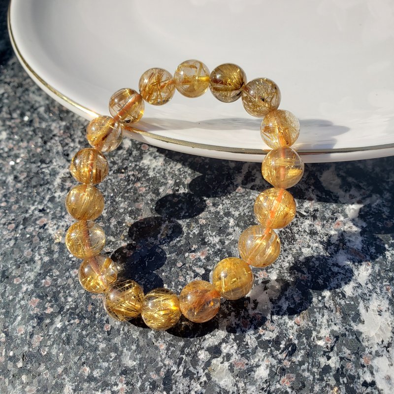 金鈦晶10mm手鏈 - 手鍊/手環 - 水晶 