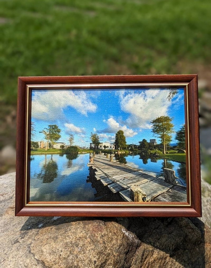 Green Grass Home - Scenic Painting Picture Frame - Picture Frames - Other Materials 