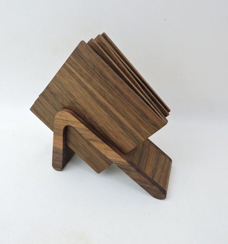 Set of 5 coasters walnut - Items for Display - Wood 