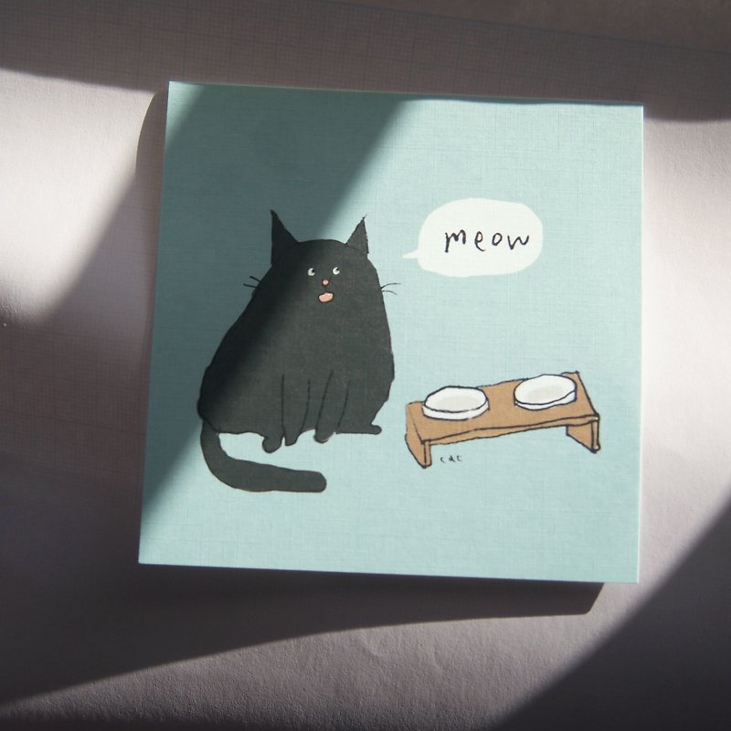 Cat crying and hungry-Universal card - Cards & Postcards - Paper Blue