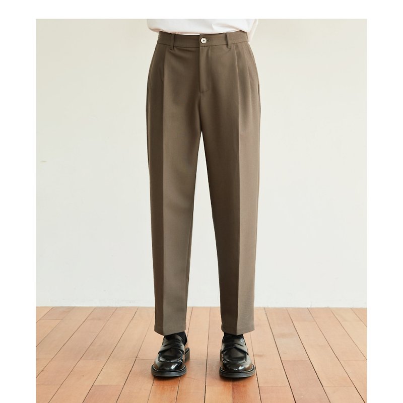 GIGASANSE Worsted Worsted Wrinkle-Resistant No-Impression-Draping Micro-Tapered Casual Trousers Easy Care