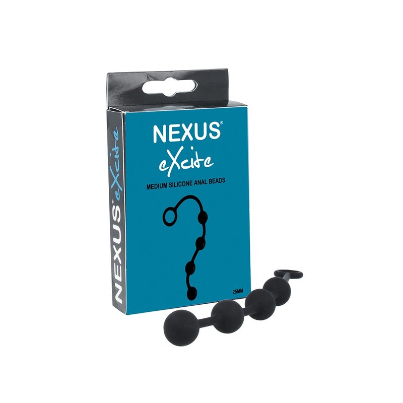 英國Nexus EXCITE 矽膠四連拉珠 25mm - 情趣用品 - 其他材質 黑色