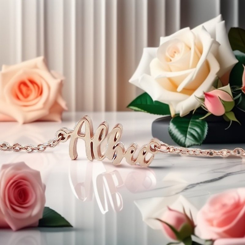 Named Bracelet, Necklace, Anklet (Customise Gift) - สร้อยคอ - วัสดุอื่นๆ สีทอง