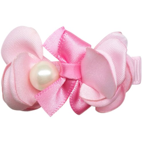 Cutie Bella 美好生活精品館 珍珠多層次花瓣髮夾 全包布手工髮飾Flower Pearl-Pinky