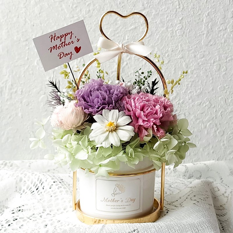 【Vivian】Carnation/Mother’s Day/Eternal Flowers/Pot Flowers/Gifts - ช่อดอกไม้แห้ง - พืช/ดอกไม้ สึชมพู