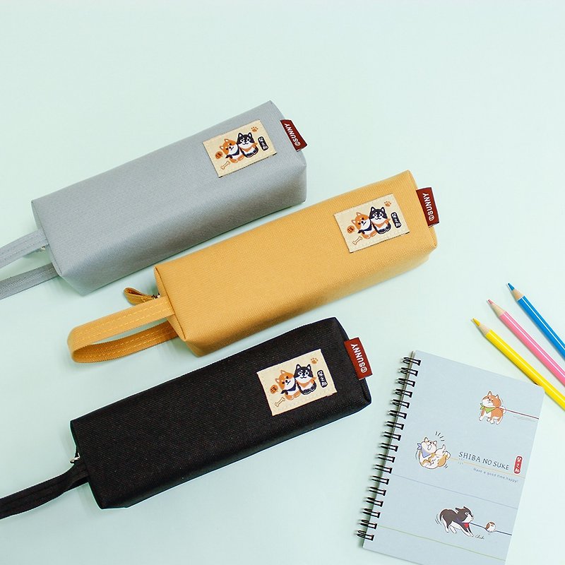 Shiba nosuke / square pencil case - Pencil Cases - Nylon Orange