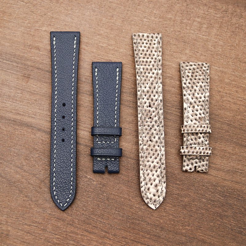 Watch strap-flat version - Watchbands - Genuine Leather Blue