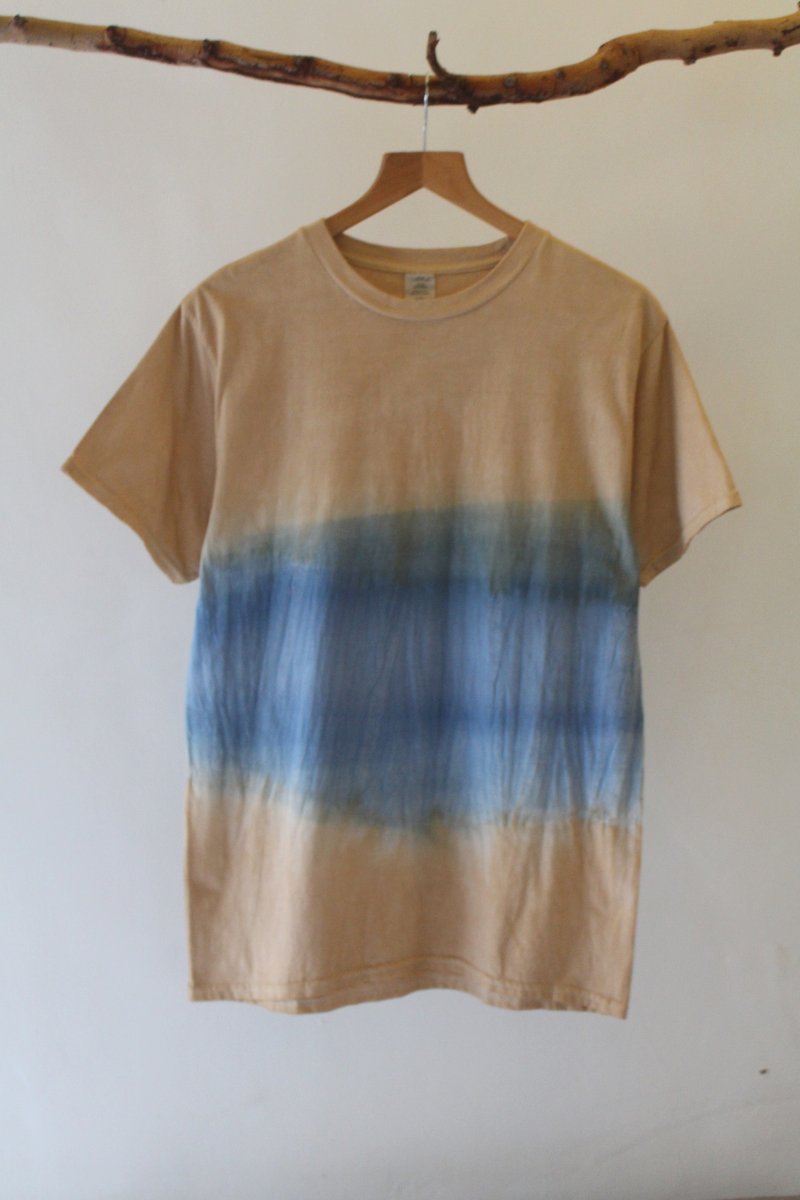 Free to stain isvara handmade blue dye pure series of film Lake cotton T-shirt - Unisex Hoodies & T-Shirts - Cotton & Hemp Blue
