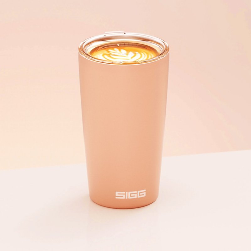 Swiss centuries-old SIGG Neso ceramic heat insulation accompanying mug/coffee mug/environmental protection mug 400ml-coral powder - Vacuum Flasks - Stainless Steel Pink