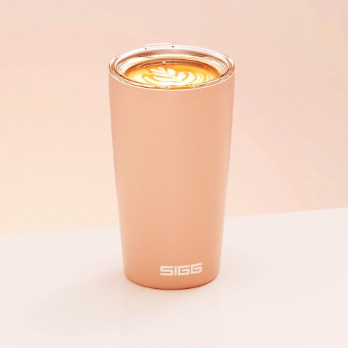 SIGG Taiwan (授權總代理) 瑞士百年SIGG Neso 陶瓷隔熱隨行杯/咖啡杯/環保杯 400ml -珊瑚粉