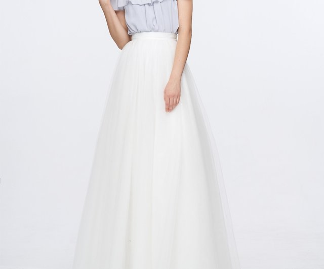 elegant white maxi skirt