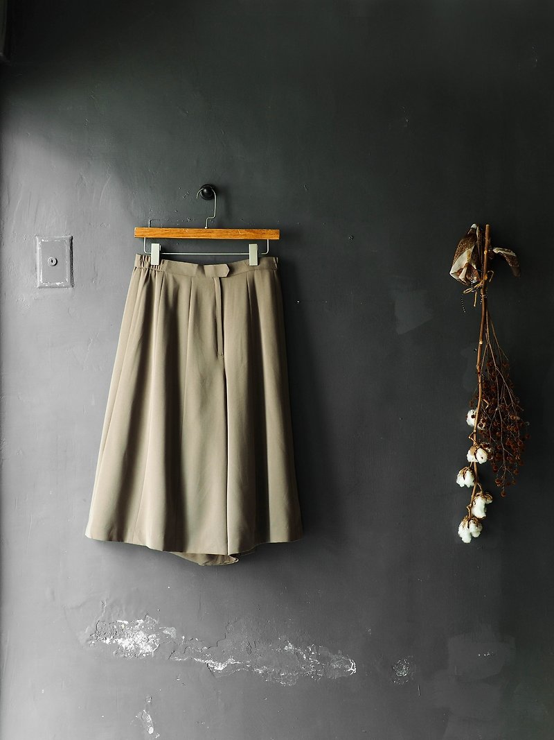 Heshui Mountain - Yamagata light ink gray and green youth hand-carved antique wide pants skirt - Women's Pants - Polyester Green