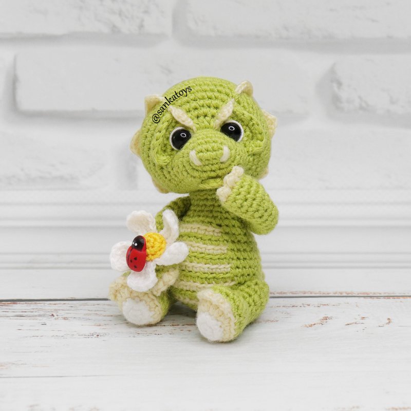 Crochet pattern Dinosaur, PDF Digital Download, DIY keychain amigurumi tutorial - DIY Tutorials ＆ Reference Materials - Other Materials 