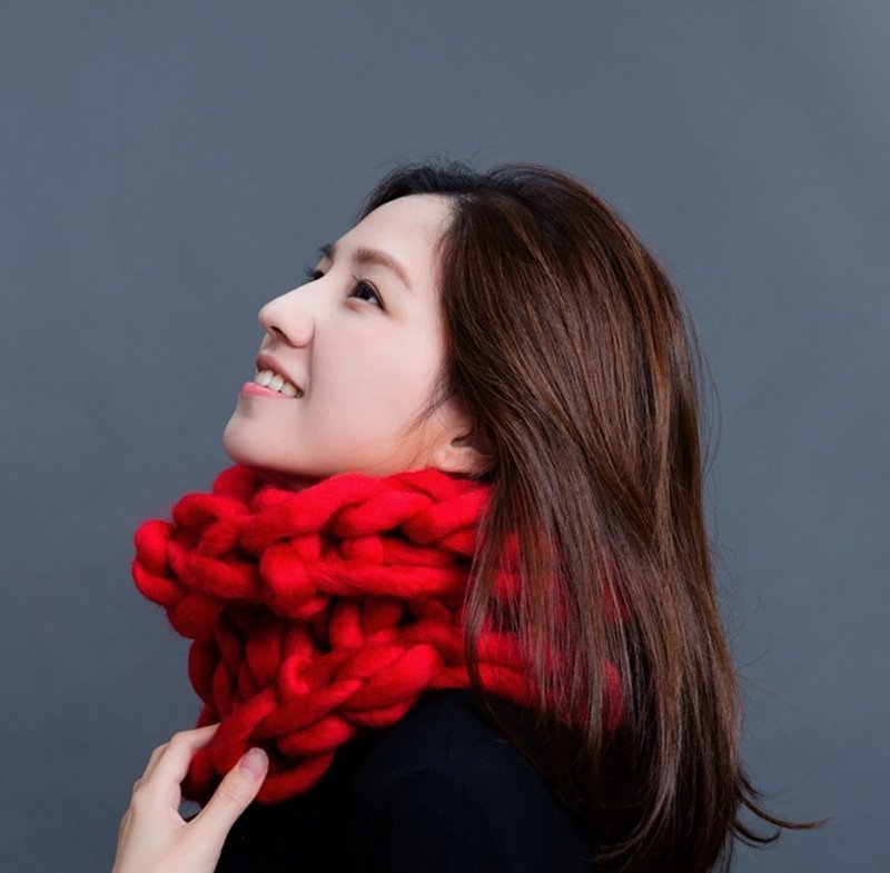 [Blind rattan practice class-Sichuan] Experience 100% pure wool hand-woven scarf - Knitting / Felted Wool / Cloth - Wool 