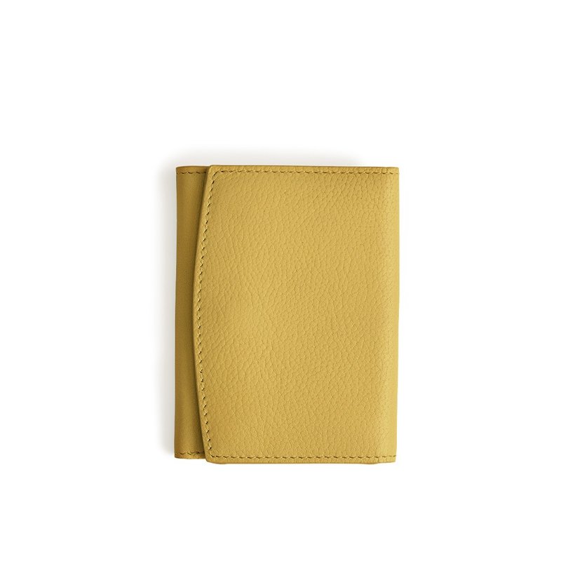 Arch tri-fold short clip-bright yellow - Wallets - Genuine Leather Yellow