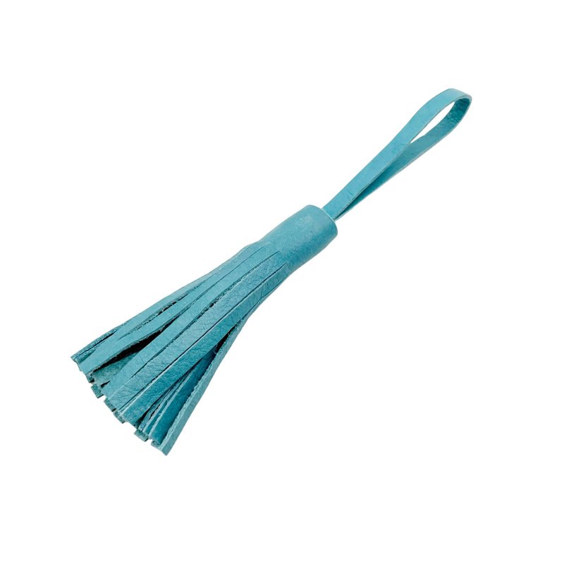 KAIA พวงกุญแจหนังแท้ HANDBAG TASSEL(Cyan) - ที่ห้อยกุญแจ - หนังแท้ 