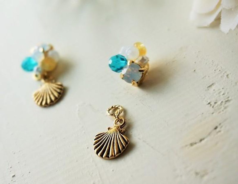 2way sea of ​​jewelry our earrings - ต่างหู - โลหะ สีน้ำเงิน