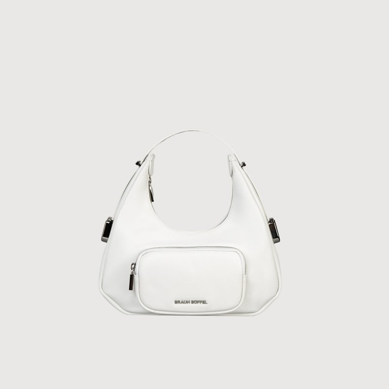 [Free gift bag] Ruiya small shoulder bag-white/BF848-26-WT - Handbags & Totes - Genuine Leather White