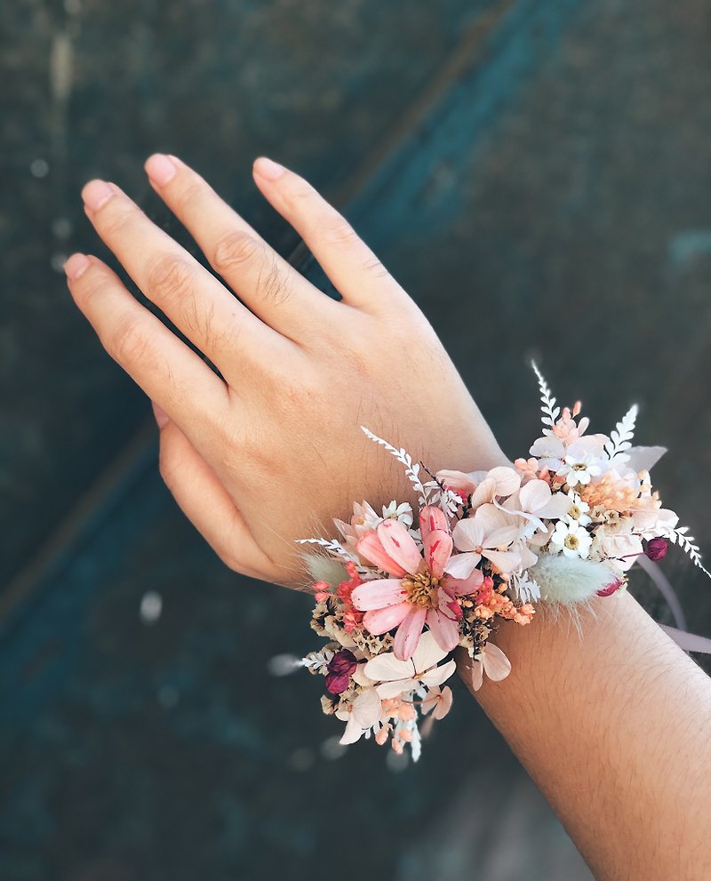 婚禮新娘不凋乾燥手腕花 粉色系 - 襟花/結婚襟花 - 植物．花 粉紅色