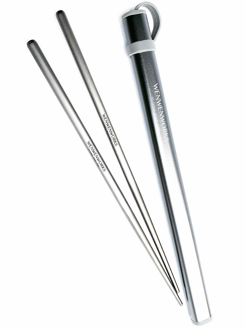 WENWENWORKS exclusive titanium chopsticks, both pairs include exclusive laser engraving - Chopsticks - Other Metals 
