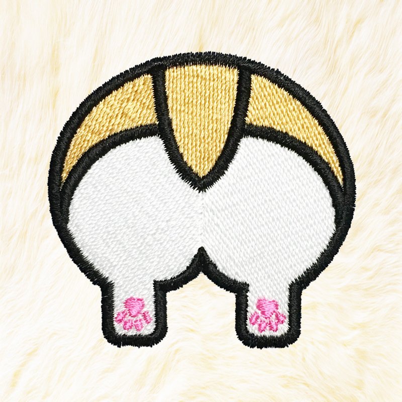 Corgi Butt02 Iron on Patch Buy 3 Get 1 Free - 編織/刺繡/羊毛氈/縫紉 - 繡線 咖啡色