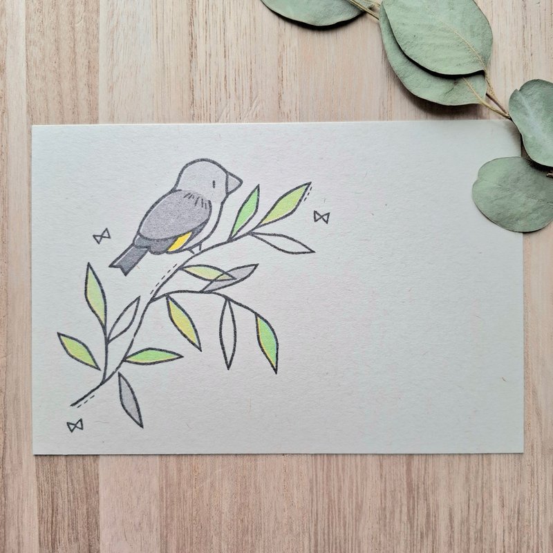 ポストカード カワラヒワ - 卡片/明信片 - 紙 