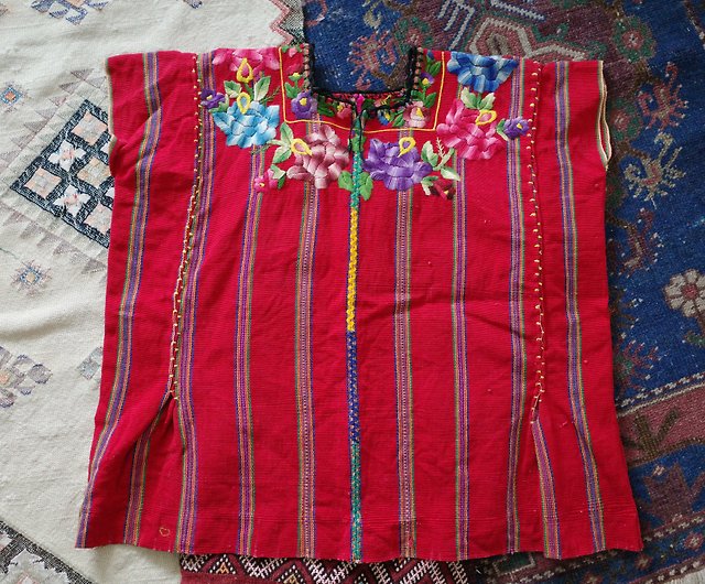 人気SALE送料無料vintage グアテマラ 手織り刺繍入りシャツ トップス