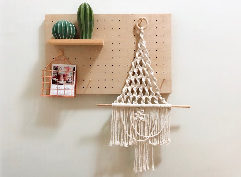 macrame 聖誕禮物 聖誕樹型手工編織客廳臥室裝飾掛飾壁掛 - 壁貼/牆壁裝飾 - 棉．麻 