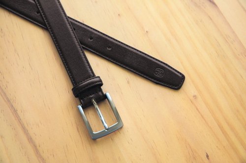 ORINGO 林果良品 【父親節禮物】【送禮推薦】商務首選 方形針扣紳士皮帶 深咖