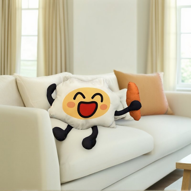雞蛋小人大抱枕 | 童趣 午睡枕 靠枕 玩偶 親膚絨布 高支撐力 - 枕頭/抱枕 - 棉．麻 