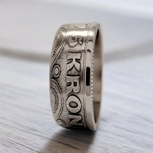 CoinsRingsUkraine Denmark Krone Ring, Denmark 5 Krone Coin Ring, Coin Ring Danmark, Denmark Ring