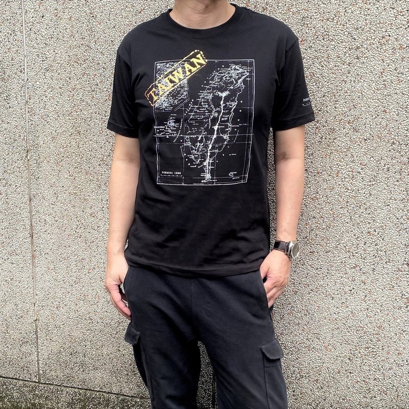 MILU Taiwan Story T-Shirt / Taiwan Ancient Map Short Sleeve T-Shirt / Pure Cotton Taiwan Made in Taiwan - Men's T-Shirts & Tops - Cotton & Hemp 