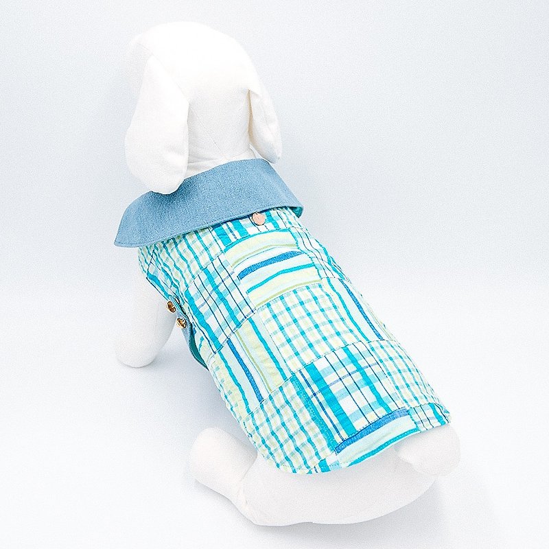 毛毛之森 Momojism 寵物衣服 - 裇衫 - Finn - 寵物衣服 - 棉．麻 藍色